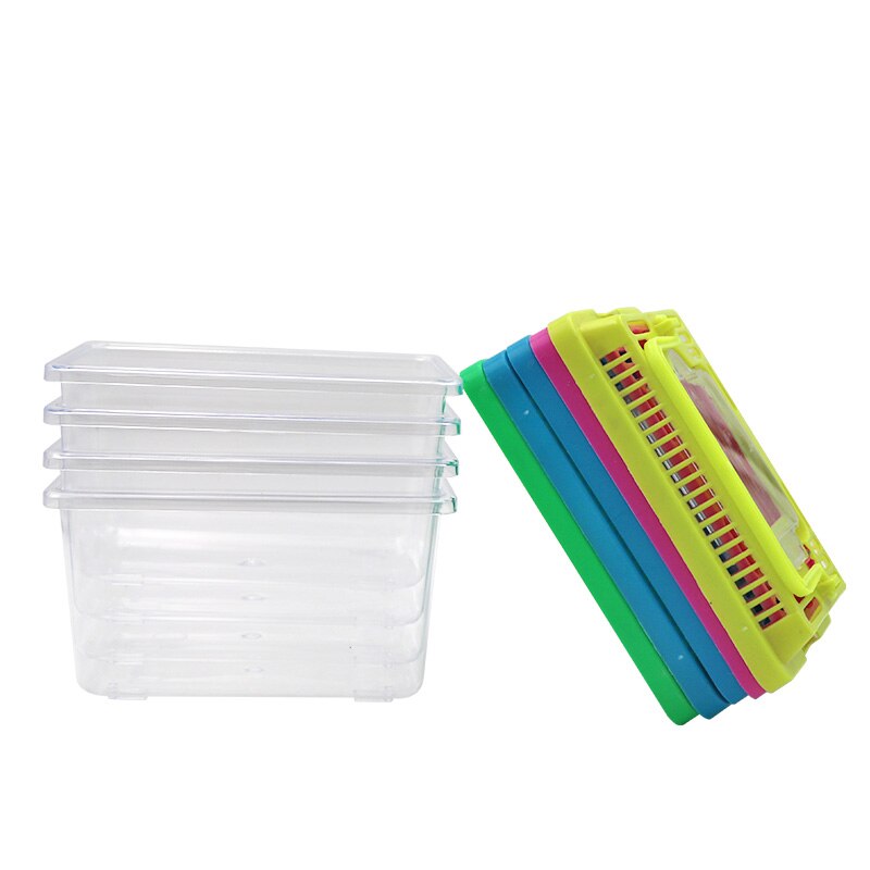 6 Pcs Mini Fish Tank Box office Desktop Decor Desktop Aquarium Goldfish Turtle Pet Reptile Hamster Tortoise Feed Cage Bowls