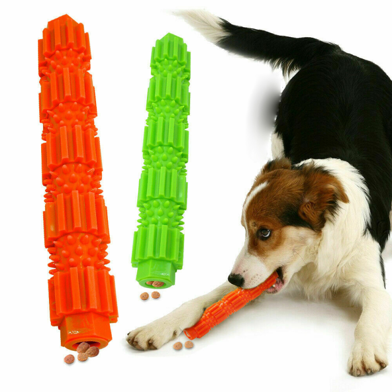 Holdbar hund tygge legetøj-aggressiv tyggeben legetøj hund tandbørste stick blød gummi lille hund tandpasta kæledyr tandbørste