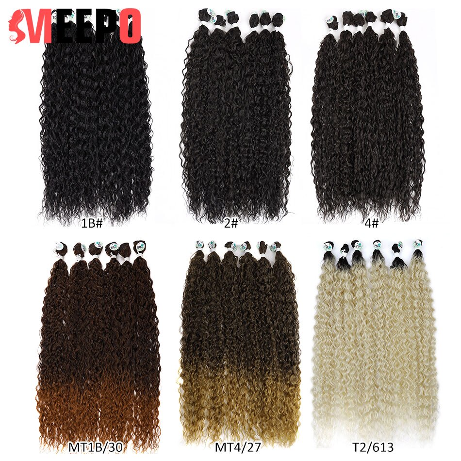 Synthetic Water Wave Curly Hair 9 Bundles 70cm 75cm 80cm Corn Curly Hair 300g Light Brown Heat Resistant Curly Hair For Women