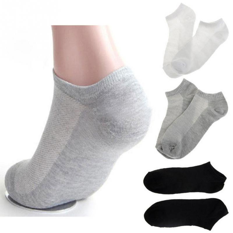 10 /5 /1 par sommer forår low cut ankel herrestrømper åndbare solid mesh mandlige bådstrømper sorte hvide grå sportsokker