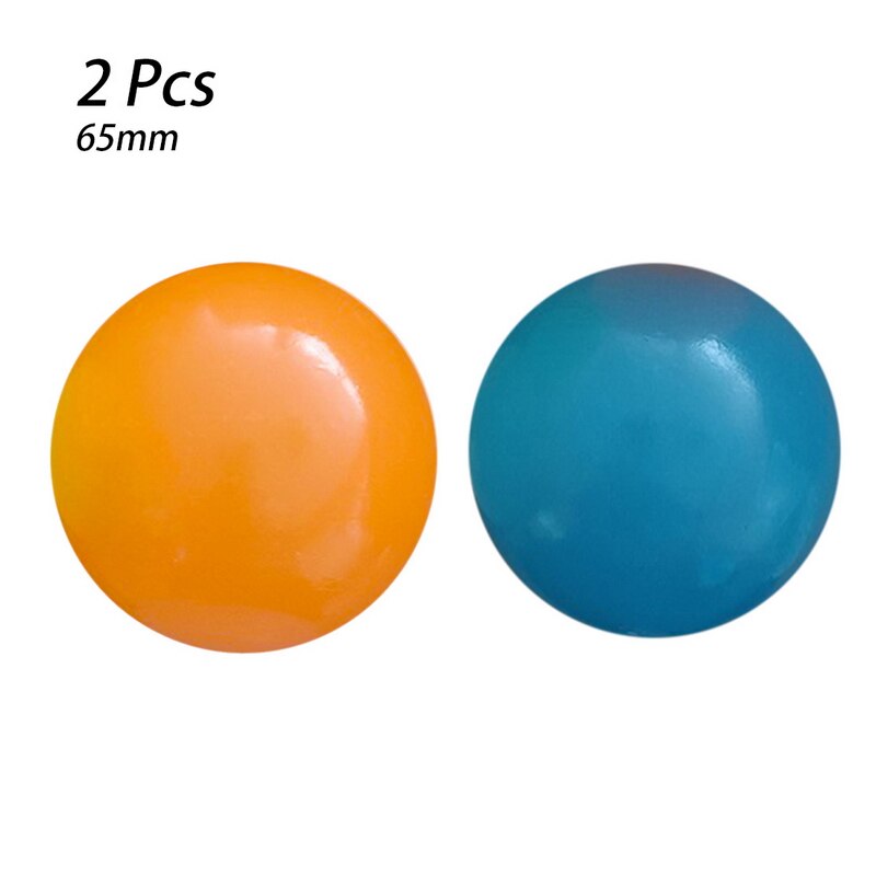 Stick Wall Ball Stress Relief Ceiling Balls Squash Ball Globbles Decompression Toy Sticky Target Ballceiling Light Ball: 2Pcs Mix 6.5cm E