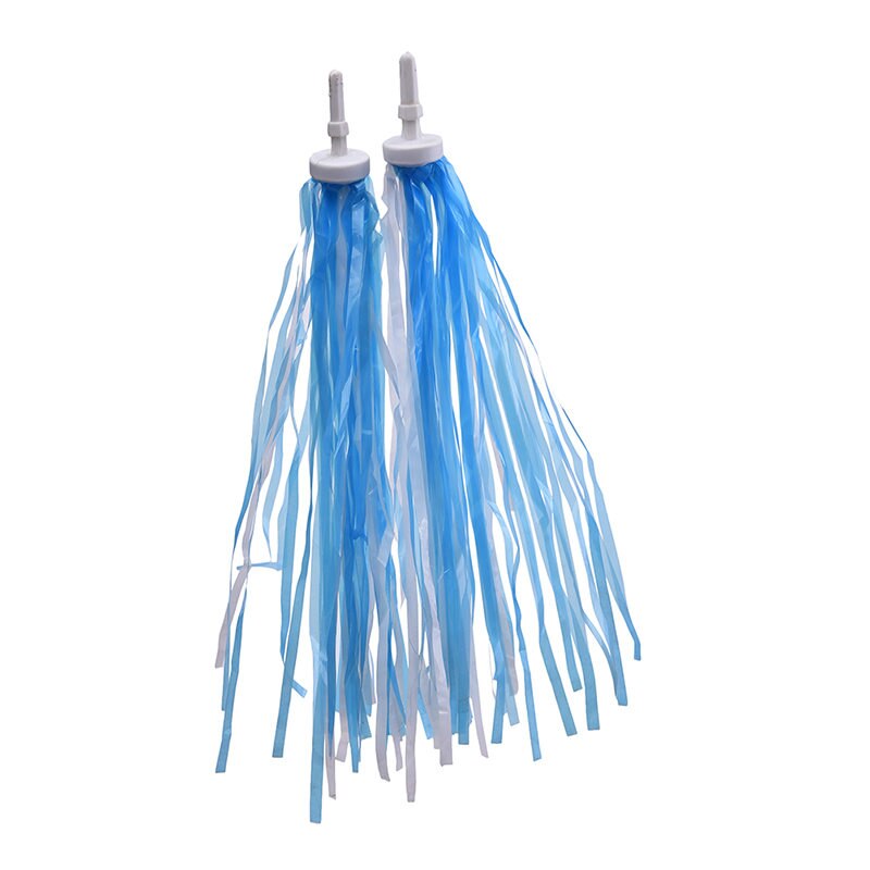 Puños de decoración para manillar de bicicleta, flecos de PE, triciclo, patinete, para niñas, 1 par: Azul cielo