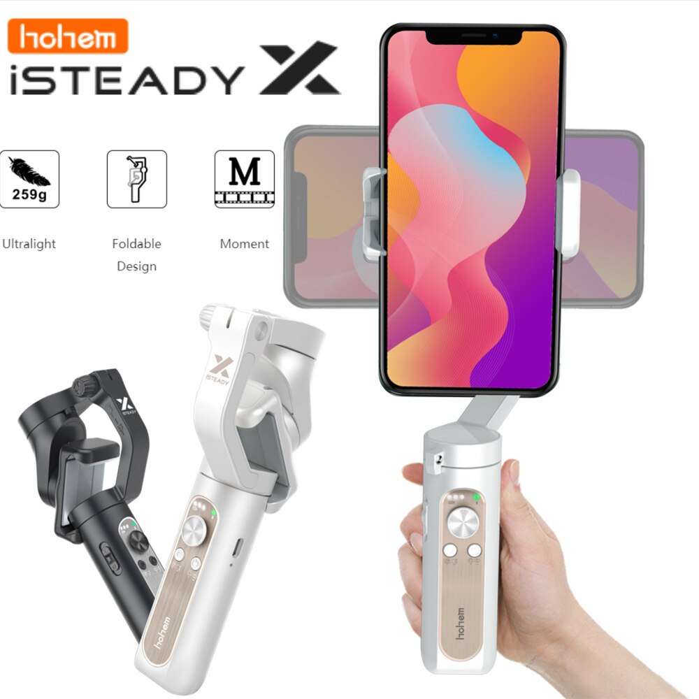 Hohem ISteady X 3-Axis Foldable Gimbal Stabilizer Handheld Gimbal for IPhone for Xiaomi Smartphone Action Camera TikTop Vlog