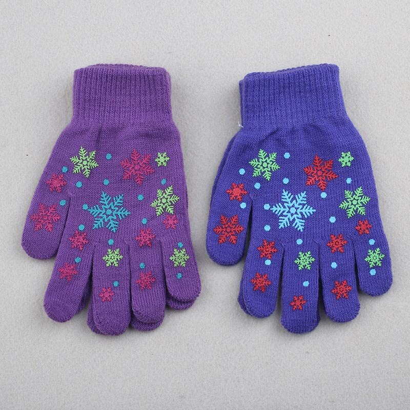 Winter Warm Gloves Children Knitted Stretch Mittens Boys Solid Girls Full Finger Christmas man Glove Knitted