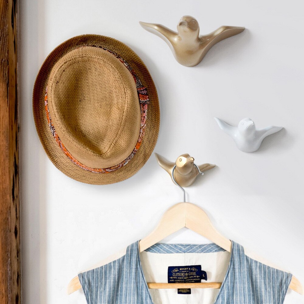 Badkamer Deur Kapstok Moderne stijl Hars 3D Seagull Vorm Decoratie Haak, Zeemeeuw Vorm Decoratieve Haak