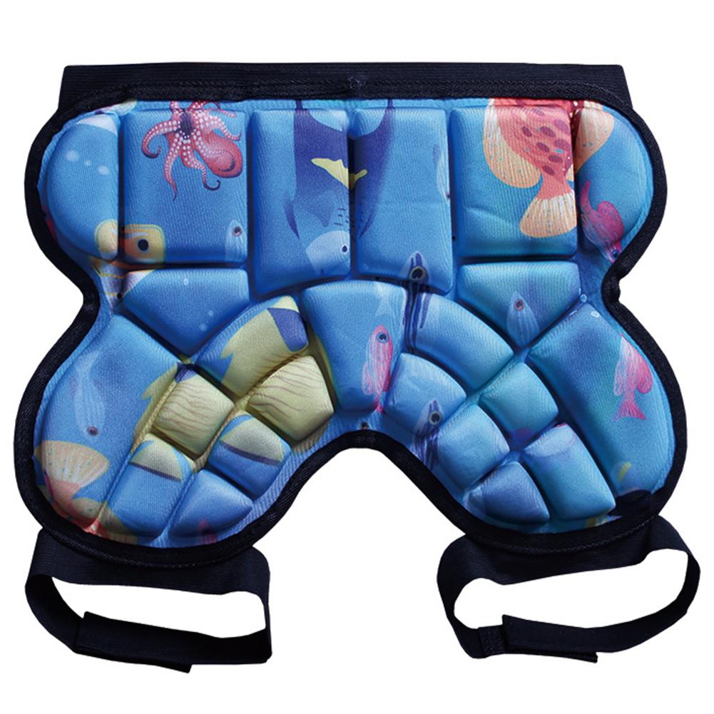 Deportes al aire libre de esquí Skate Snowboard protección Protector de esquí de patinaje Protector acolchado cadera pantalones cortos para niños de los niños: Blue
