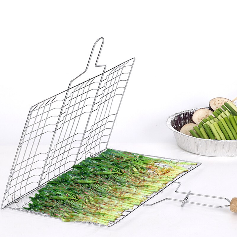 Beau -2 -pak bbq grillkurv nonstick fisk grillkurv grill mesh værktøj til camping picnic