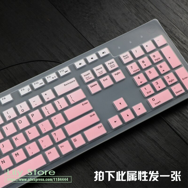 Tastatur Abdeckung haut Schutz für Dell KM636 Drahtlose Tastatur & Dell KB216 Verdrahtete Tastatur Wasserdichte Protector Haut: fadepink