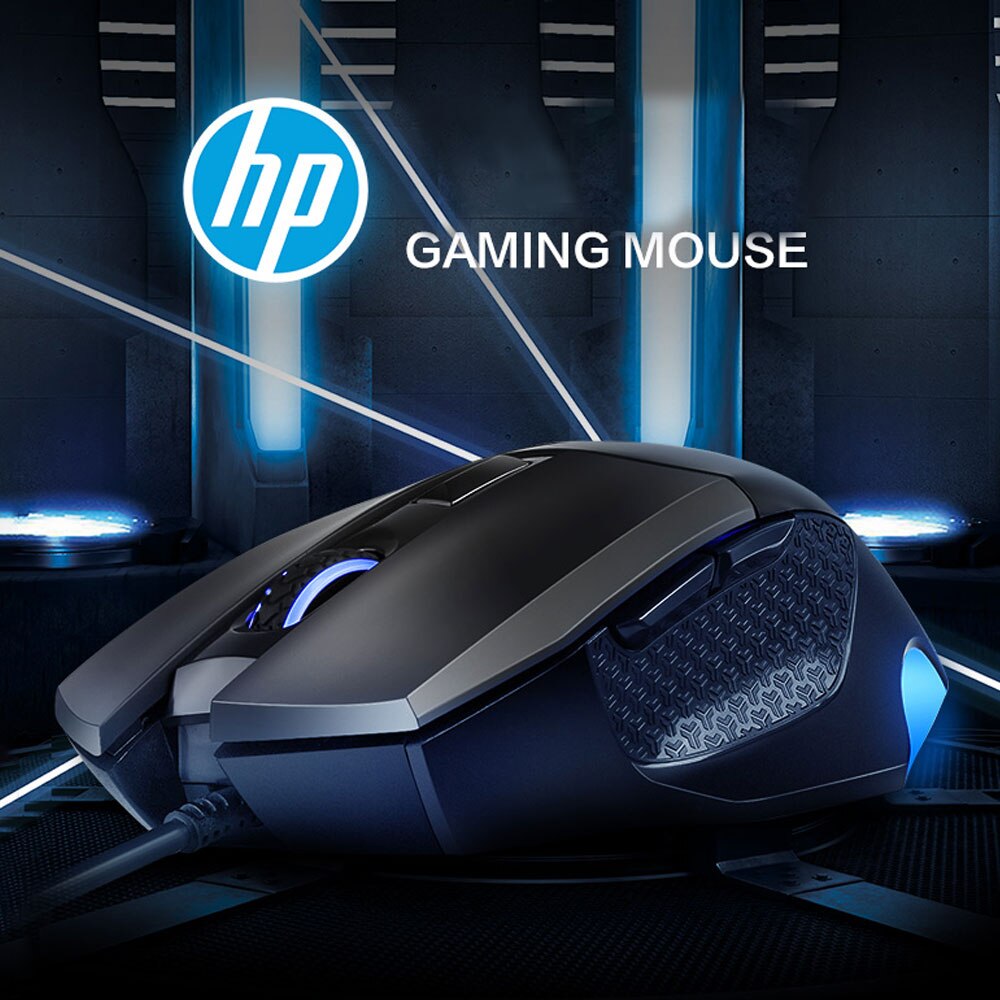 Ratón para juegos HP G200 Macro USB con cable ajustable de 4000 PPP ratón para Gamer silencioso ratón de ergonómico para ordenador