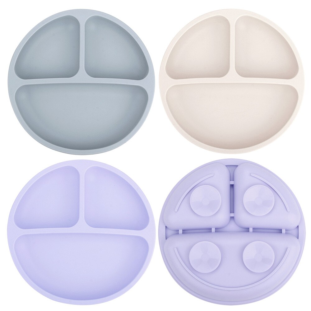 Suction Cup Plate Dispensing Baby Dishes Anti-slip Children's Tableware Silicone Feeding Set Food Bowl Blw Utensils Cutlery Acce