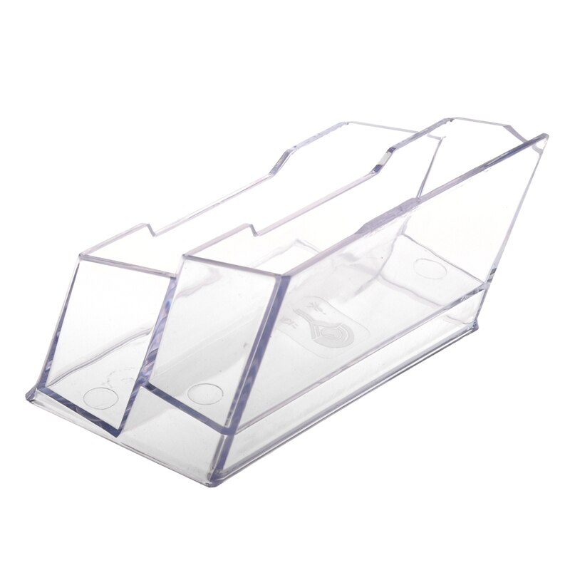 Desktop Business Card Holder Display Stand 2 compartments