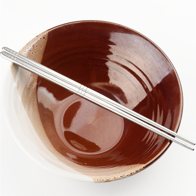 5 Pairs Stainless Steel Chopsticks Healthy Light Weight Polishing Square Chopsticks Easy To Use Easy To Clean