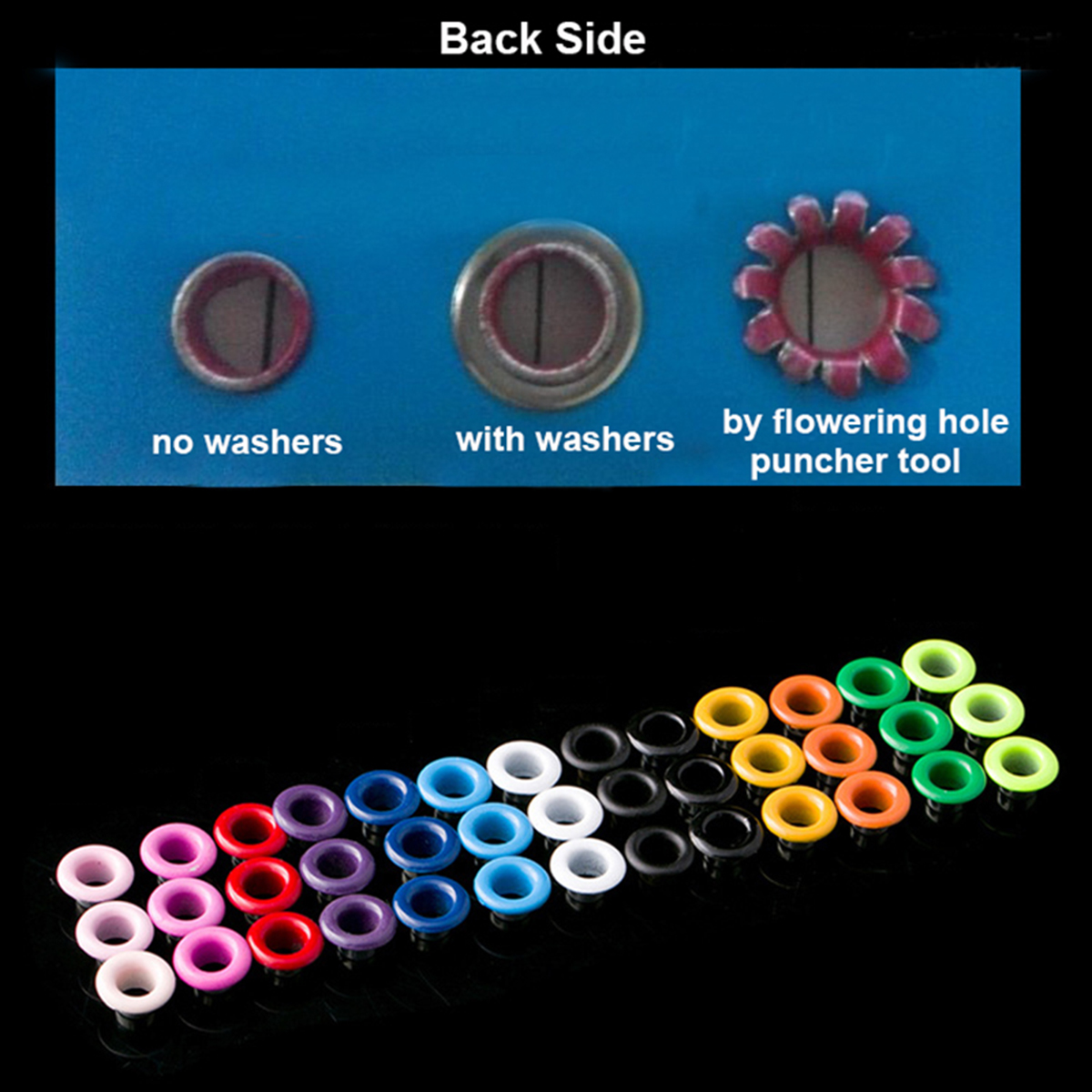 100sets 4.5mm Metal Eyelet with Washer Leather Craft Repair Grommet Round Eye Rings For Shoes Bag Clothing Leather Belt Hat