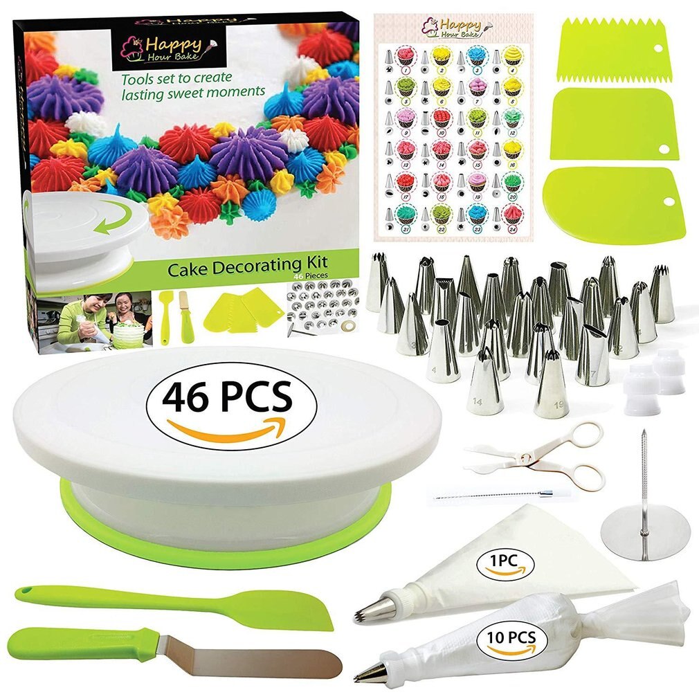 Diy Taart Decoreren Bakkerij Gereedschap Kit Taart Draaitafel Nozzle Set Gebak Buis Fondant Dessert Taart Bakken Hulpmiddel Keuken Benodigdheden