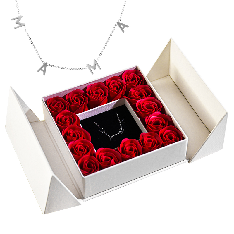 Cadeaus voor vrouwen Sieraden Hanger Ketting/w Zeep Eeuwige Roos Geschenkdoos Moederdag Ketting Sieraden Huwelijksverjaardag: Antique Gold Plated