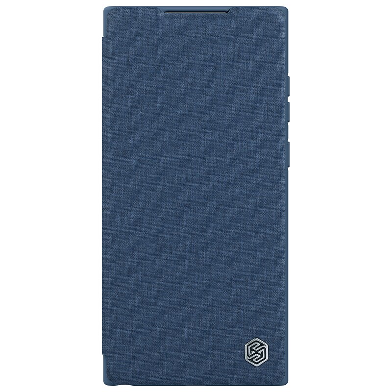 Voor Galaxy S22 Ultra Case Nillkin Qin Card Pocket Portemonnee Tas Lederen + Doek Patroon Flip Cover Voor Samsung S22 Plus S22+ 5G: For S22 Ultra / Blauw
