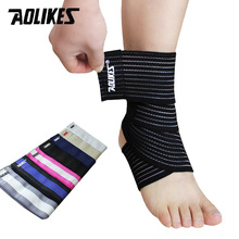 Aolikes 1Pcs Outdoor Sport Spiraalvormig Enkelbrace Ondersteuning Pro Voetbal Basketbal Enkels Bescherming Verstelbare Elastische