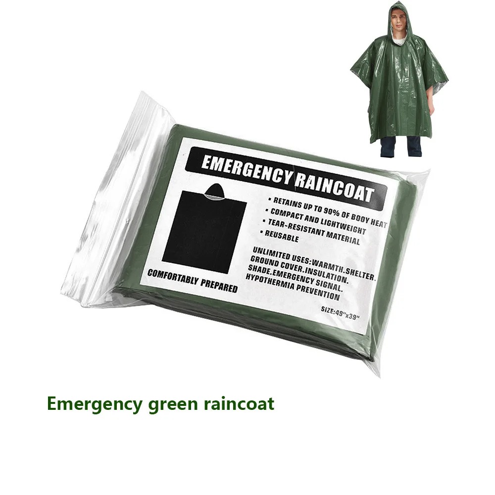 Portátil impermeável Emergency Survival Sleeping Bag, Thermal Bivy Sack, Mylar Blanket, First Aid Rescue Kit, Caminhadas e Camping Gear: Marrom