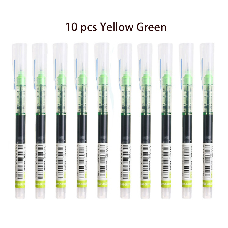 Bolígrafo de Gel líquido recto de 10 colores, bolígrafos de Gel coloridos de gran capacidad de secado rápido, bolígrafos Rollerball de 0,5mm, papelería para escuela y oficina: Rojo