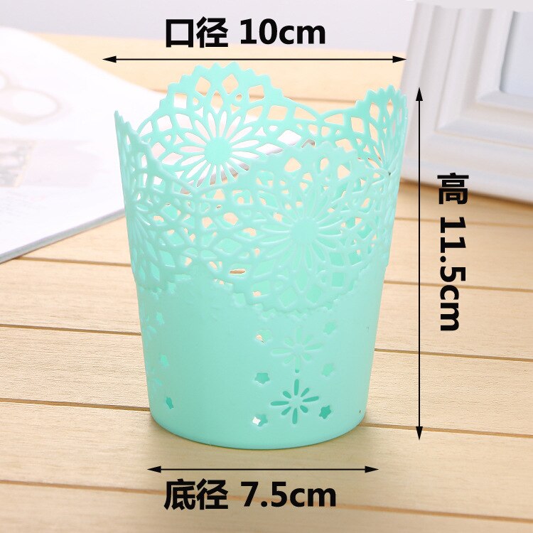 Hollow Flower Brush Storage Pen Pencil Pot Holder Container Desk Organizer