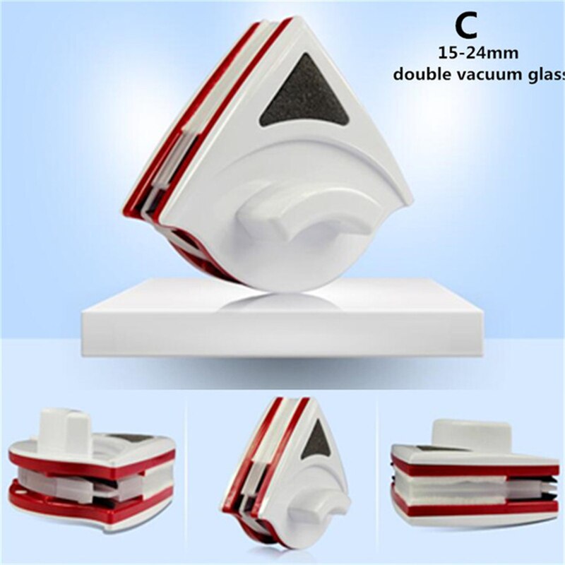 Magnetic Window Cleaner Double Side Magnetic Brush for Washing Windows Glass Cleaning Brush Cleans Magnetic Crystals Window Wash: Red