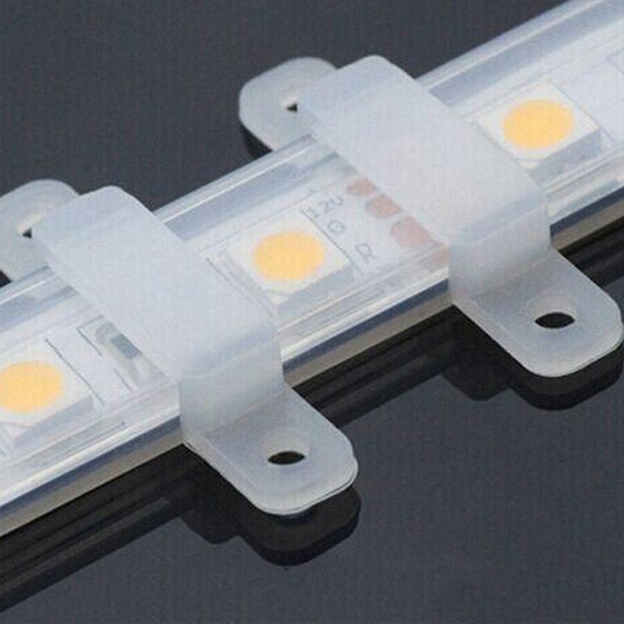 100pcs /lot LED Strip Connector Silicon Clip For 8mm 10mm Width SMD3528 SMD5050 Light Strip Flexible Light Strips Fixing Holder
