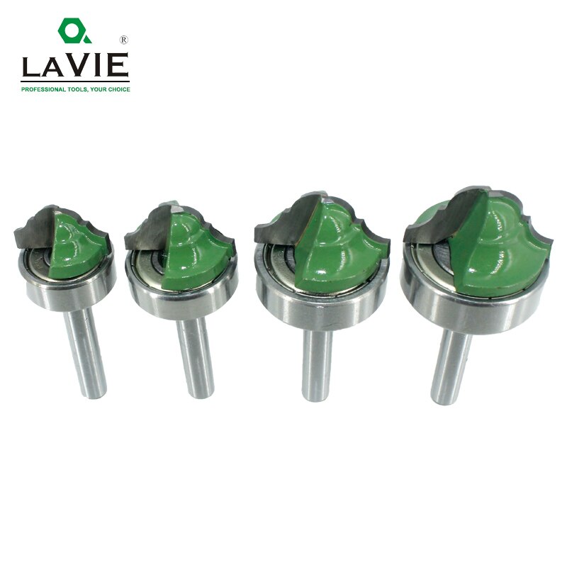 LAVIE-broca de rodamiento de línea de madera, cortador de fresado para tallado de madera, 6,35mm, vástago doble, Ogee romano, 1 ud., MC01180