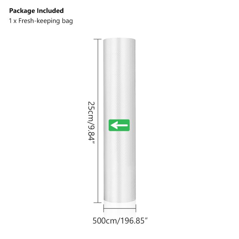 Żywności torebki próżniowe worek do pakowania rolki do przechowywanie żywności Saver Sous Vide dla maszyna do pakowania próżniowego rolki: 25x500cm x1