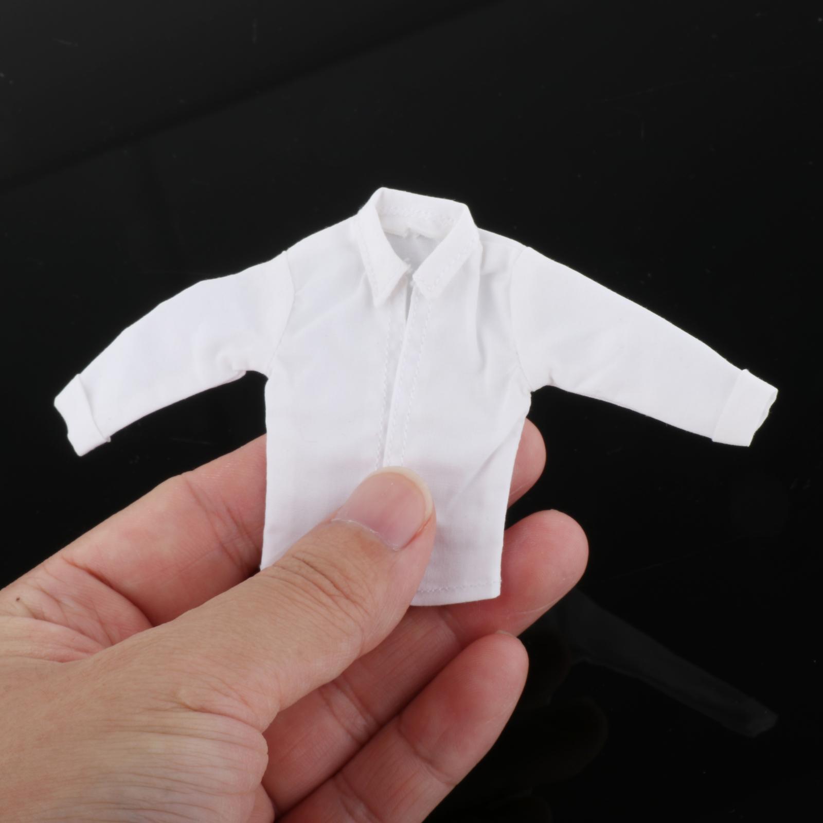Figuras de acción a escala 1/12, camisa blanca, muñeca realista artesanal, disfraz en miniatura, ropa de figura de soldado masculino, 6 pulgadas