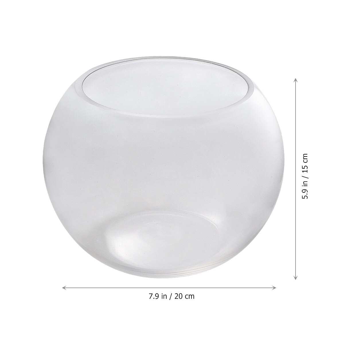20cm Round Glass Fish Tank Globe Ecological Fish Bowl Terrarium Glass Aquariums for Home Hotel Fish Size