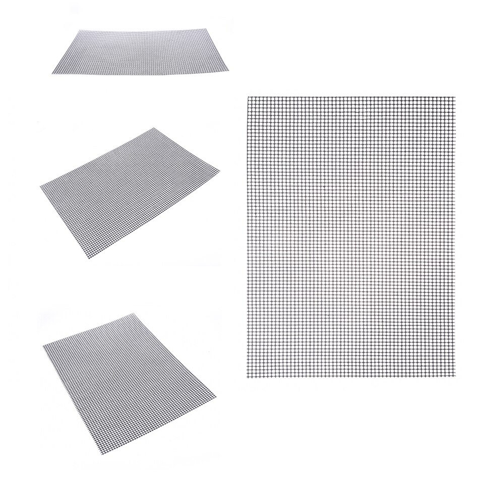 3 pcs BBQ Grill Mesh Mat Non-Stick Cooking Grilling Sheet Liner Fish Vegetable Smoker Grill Mats Barbecue Supplies Tools