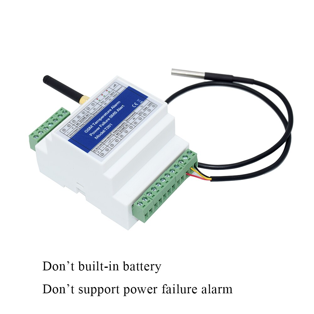 DIN-rail GSM SMS Remote Relay Controller ON/OFF Switch With 2 Relay Output Temperature Sensor: Kit A