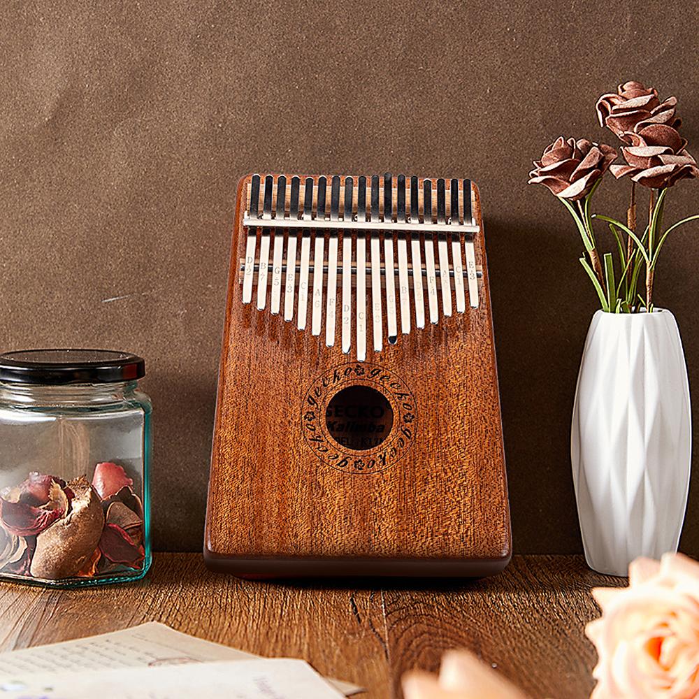 Gecko 17 Sleutel Kalimba Vinger Duim Piano Houten Mbira Keyborad Instrument Met Accessoires Mini Kalimba Kerstcadeau