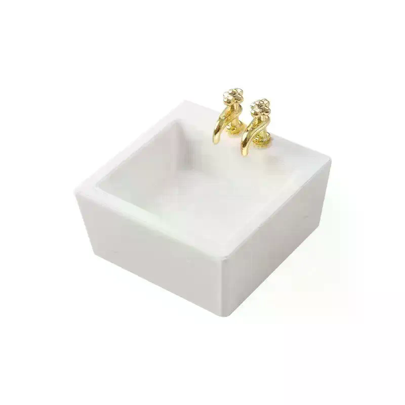 1/12 Dollhouse Bathroom Wash Basins Sinks Model Dollhouse Bathroom Furniture Decoration Dolls House Home Accessories