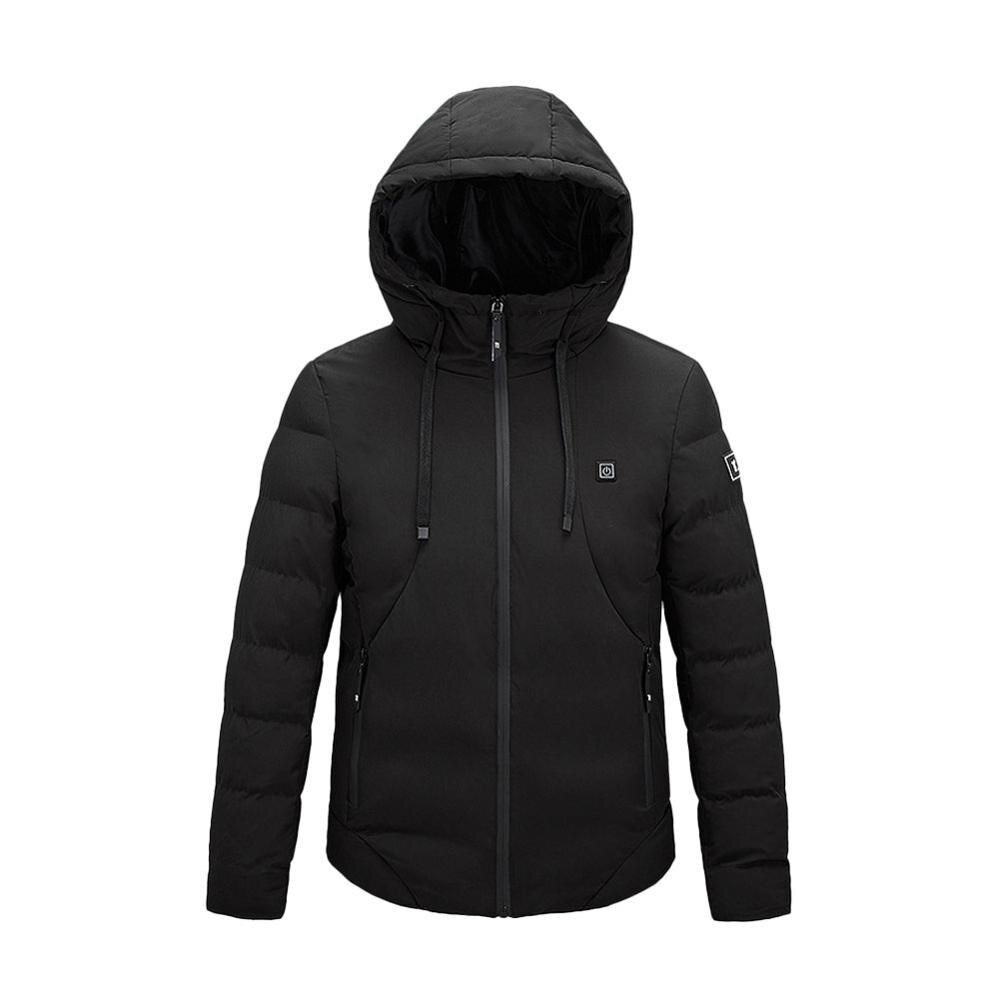 Heating Clothing Jacket Heating Cotton Clothing USB Three-Speed 4 Zones Electric Heating Slim Coat -40℃ Winter Outdoor: Black / XXXL