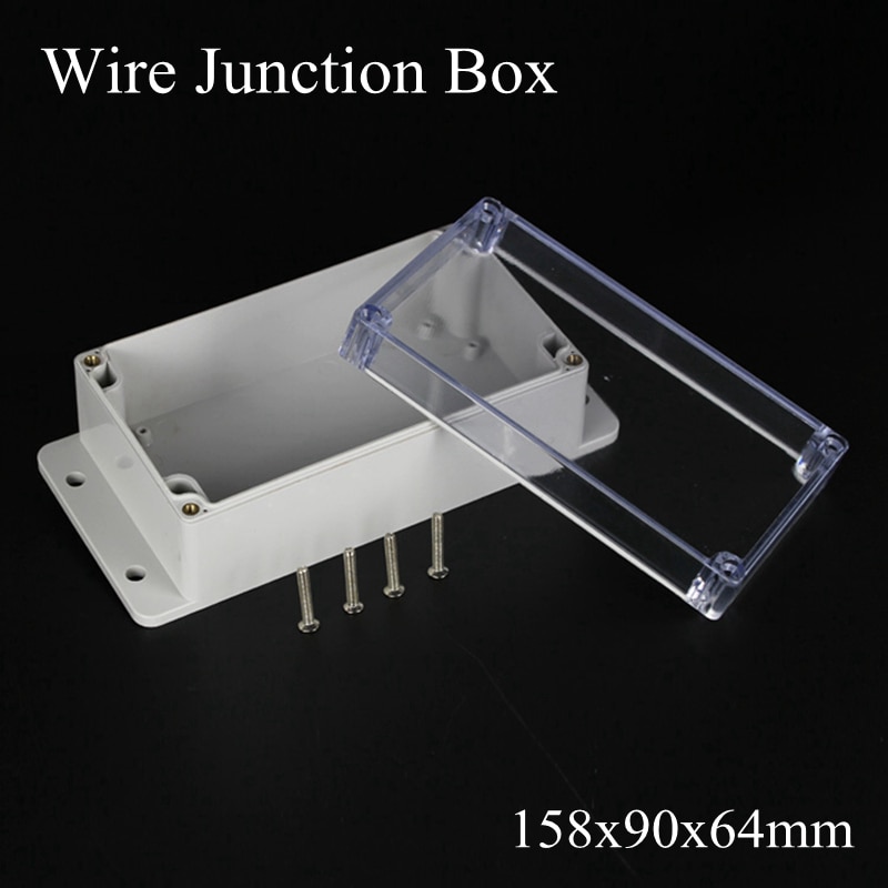 158x90x64mm ABS IP65 Waterproof Plastic Wire Junction Box With Mounted Distribution Clear Enclosure Transparent Project Case