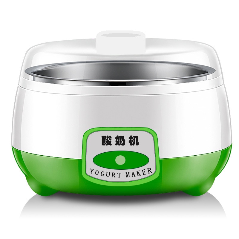 1L Automatic Yogurt Machine Household Mini Yogurt Makers Stainless Steel Liner Leben Yogurt DIY Tool Kitchen Appliances 220V: Green / EU