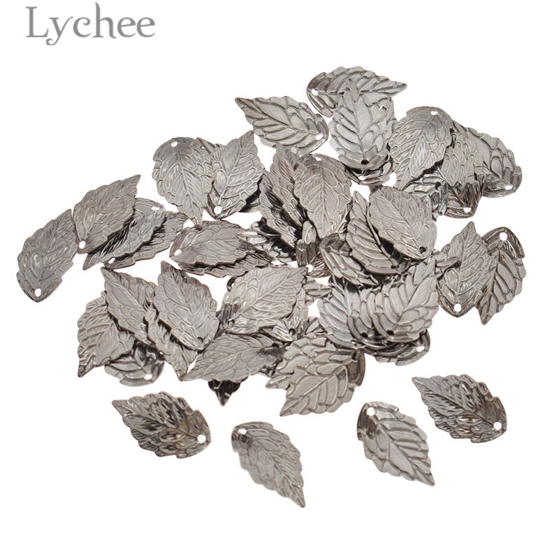 Lychee life 50 stk vintage messing bladskiver guldfarve sølvfarve scrapbooking udsmykning diy album dekoration: 4