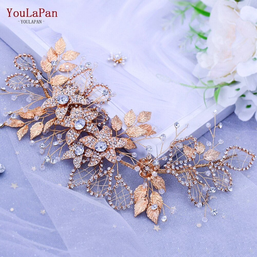 YouLaPan HP282 kryształ górski czoło ślubne akcesoria robić włosów uroda królowa korony ślubne luksusowe pałąk stroiki ślubne