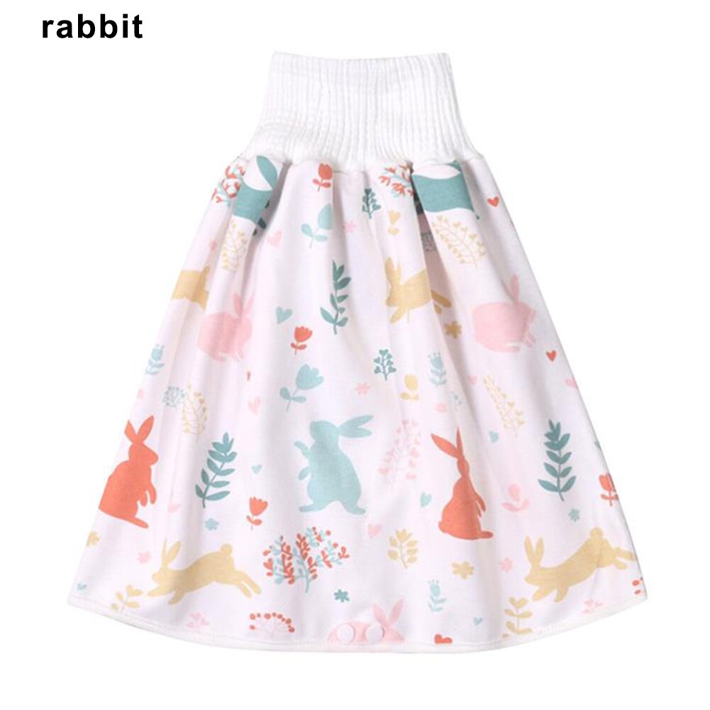Nouvellement confortable enfants couche-culotte jupe Shorts 2 en 1 imperméable Super absorbant étanche lavable bébé couche-culotte jupe pantalon: Rabbit L