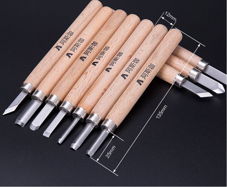Utility Mes Houtsnijwerk Mes Hoofdstuk Beitel Set SK2 Legering Mes Beuken Handvat
