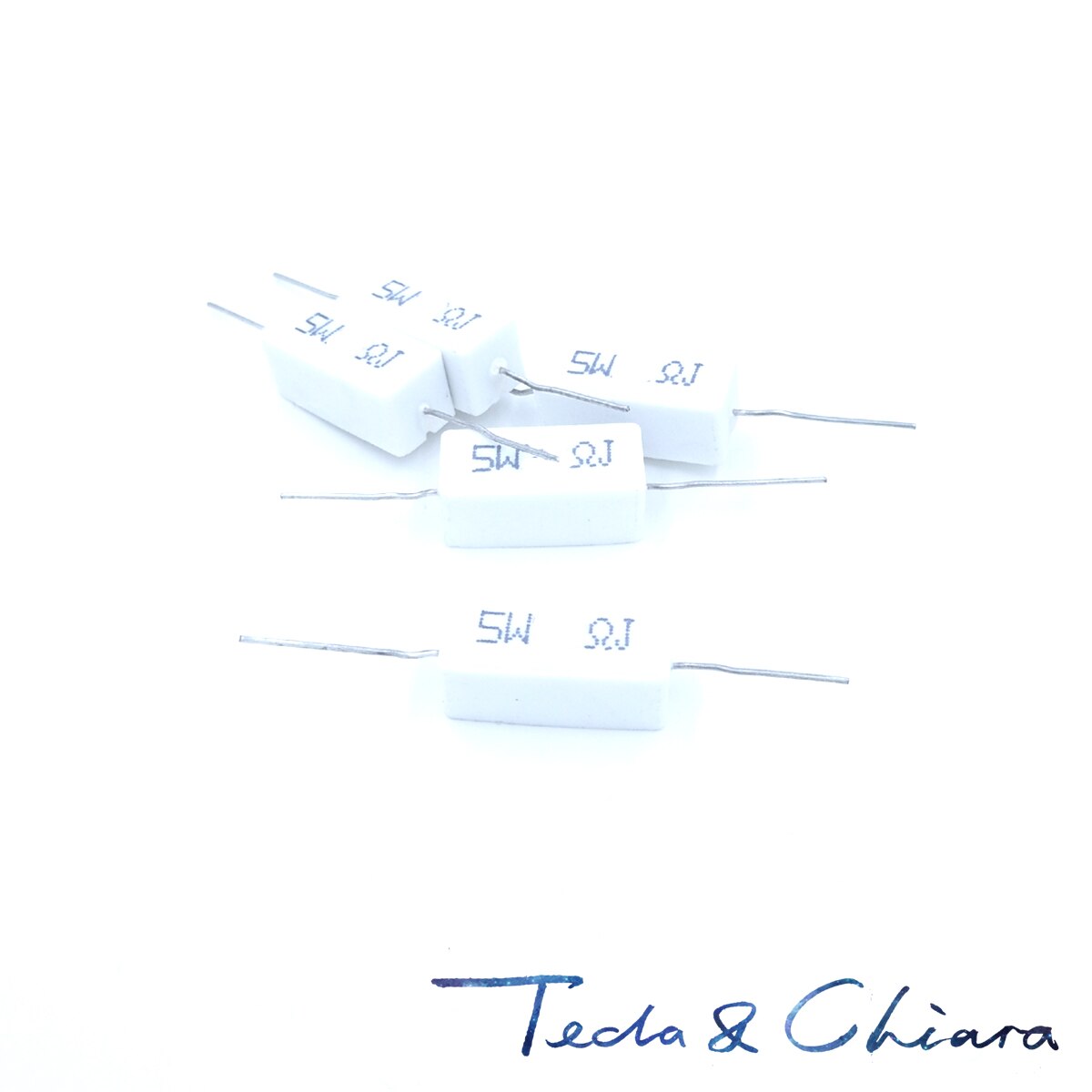 20Pcs 5W 8 Ohm R 8ohm 8R Horizontale Keramische Cement Vermogen Weerstand Weerstand 5%