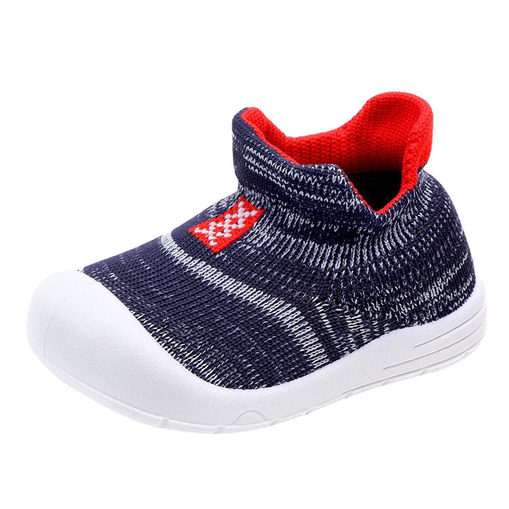 Chaussures de Sport à enfiler pour bébé, baskets à enfiler pour enfants, en maille solide, garçons et filles, tendance: Blue / 5