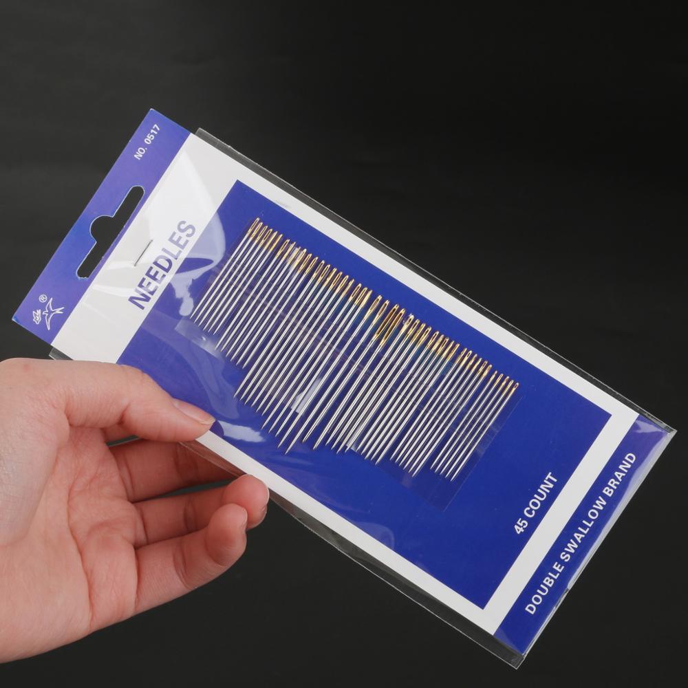 45pcs Multi-size Gold Tail Sewing Needles Hand Sewing Needle Home DIY Sewing Tool