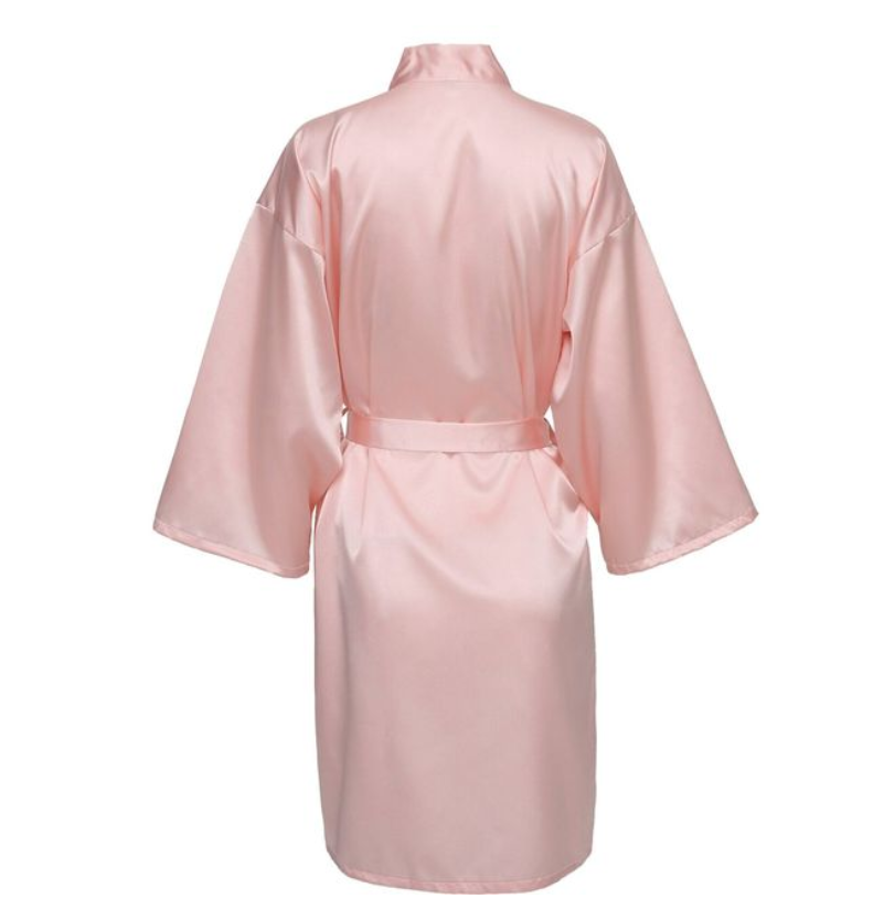 Bata de novia para equipo de de boda con letras negras, pijama de satén tipo kimono, albornoz de dama de honor SP2000: XL / Verde militar