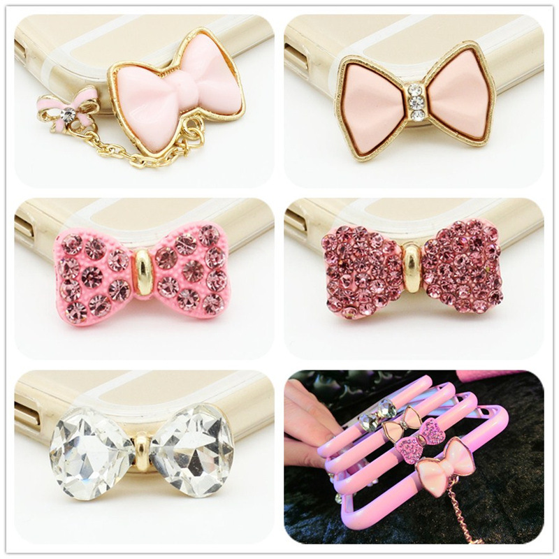 Diamond Painted Bow Tie Pendant Mobile phone case DIY Material Accessories for phone decoration stickers universal