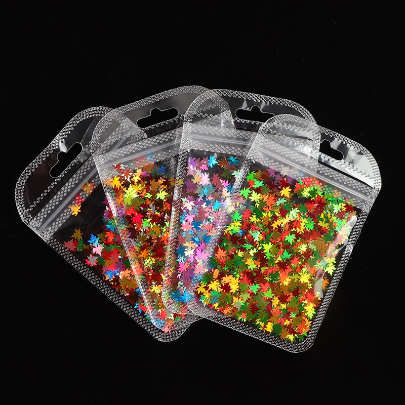 4 zakjes herfst esdoornblad nail art pailletten decoratie holografische kameleon glittervlokken uv gellak tools kerstnagels