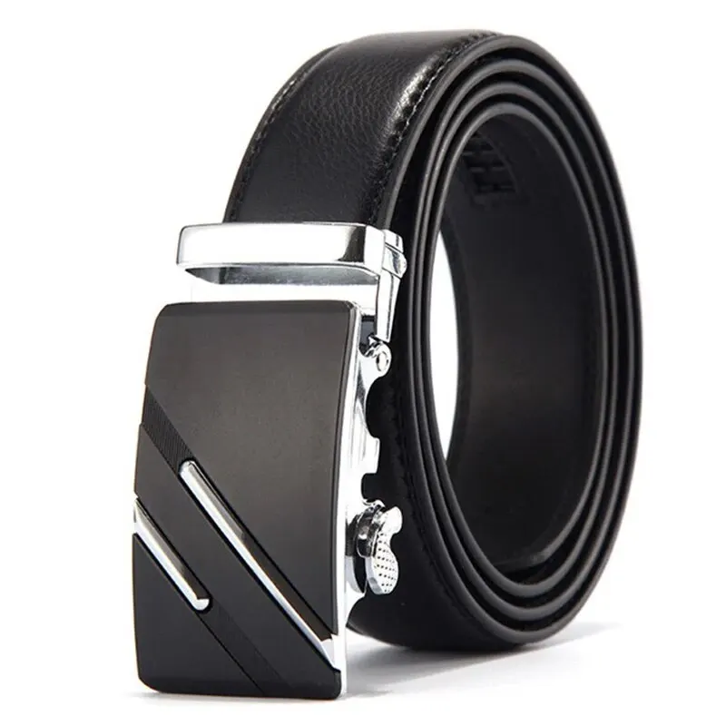 Mode zakelijke herenriem Echte luxe merkriem Metalen gespriem Hoogwaardig PU-leer Zachte riem met cargobroek Jeans: green