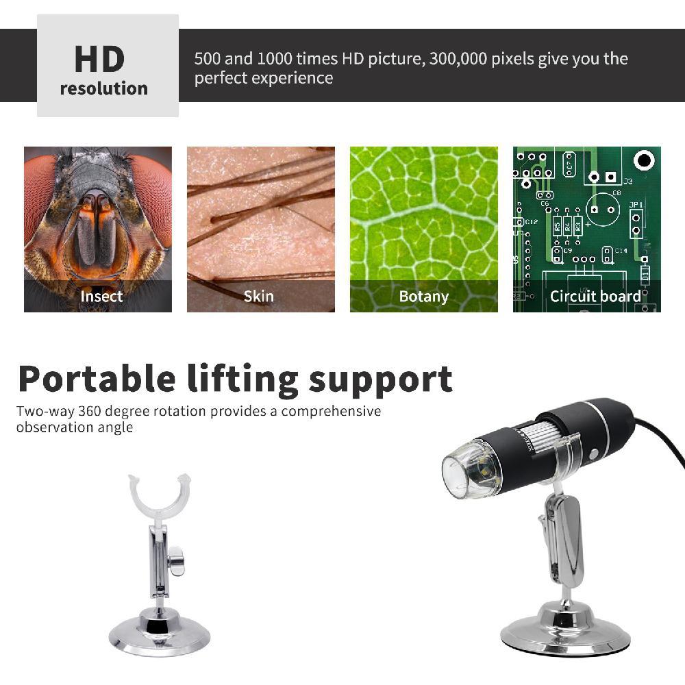 Mega Pixels 1000X 8 LED Digital USB Microscope Microscopio Magnifier Electronic Stereo USB Endoscope Camera