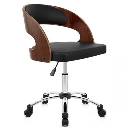 Art Computer Chair European-style Special Home Office Chair Student Backrest Chair Swivel Chair Seat Solid Wood Ergonomic Chair: Dark Brown